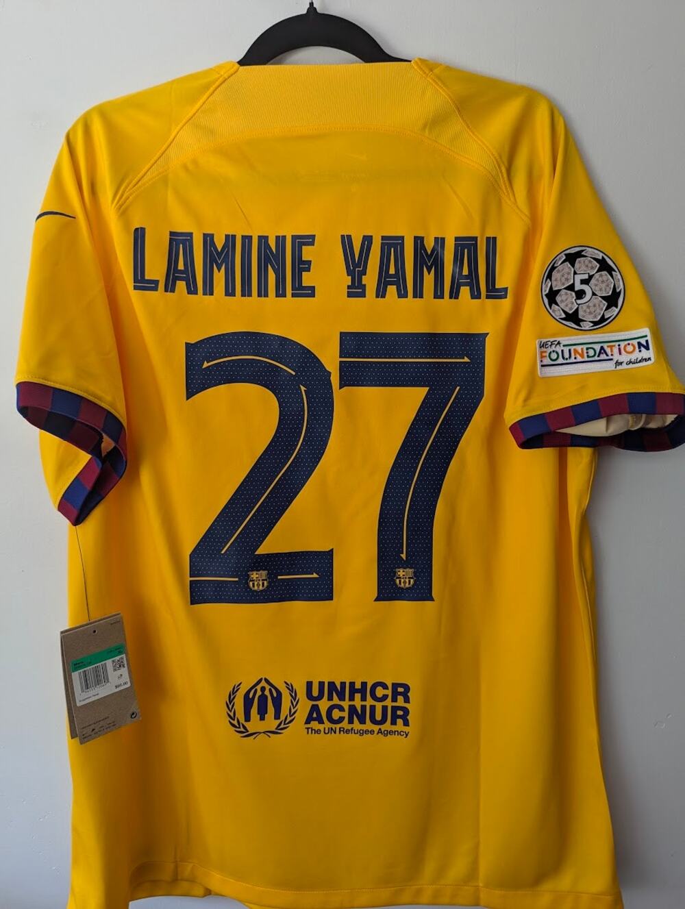 Barcelona Lamine Yamal Jersey XL UCL Soccer Shirt